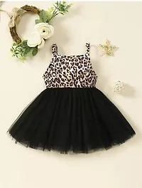 Fabulous Black Cotton Printed Dress For Girls-thumb1