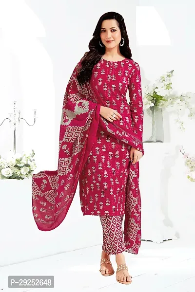 Elegant Multicoloured Art Silk Printed Dress Material with Dupatta For Women-thumb0