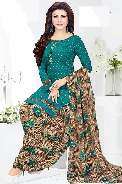 Elegant Crepe Dress Material with Dupatta For Women