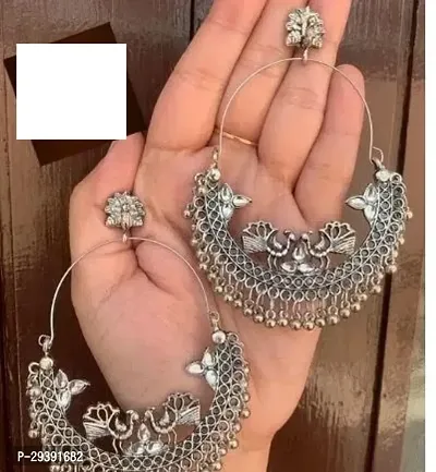 Elegant Alloy Hoop Earrings For Women-thumb0