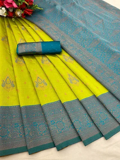 Beautiful Art Silk Woven Design Saree with Blouse piece For Women