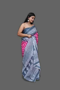 Beautiful Multicoloured Cotton Printed Saree With Blouse Piece For Women-thumb1