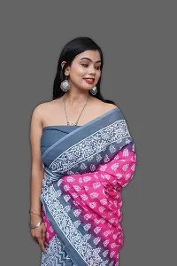 Beautiful Multicoloured Cotton Printed Saree With Blouse Piece For Women-thumb2