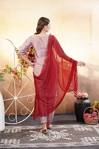 Stylish Pink Art Silk Embroidered Kurta Bottom and Dupatta Set For Women-thumb1