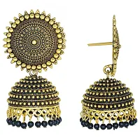 Shree Jutrade; Traditional and Exclusive Attractive Meenakari Jewellery Golden Black Jhumka Brass Ethnic Earring set Jhumki Pearl Drop Earrings For Girls Women-thumb3