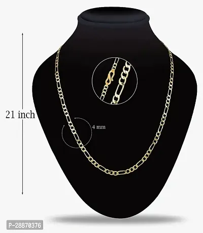 Shree Jutrade; Stylish and Exclusive Attractive Sachin Figaro Pattern Design Golden Brass Chain Necklace Gold Plated Fashionable Jewellery For Men and Boys-thumb5