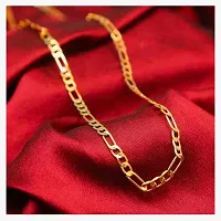 Shree Jutrade; Stylish and Exclusive Attractive Sachin Figaro Pattern Design Golden Brass Chain Necklace Gold Plated Fashionable Jewellery For Men and Boys-thumb1