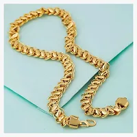 Shree Jutrade; Stylish and Exclusive Attractive Thin Rice link Pattern Design Golden Brass Chain Necklace Gold Plated Fashionable Jewellery For Women Girls Men Boys and Unisex-thumb3