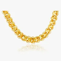 Shree Jutrade; Stylish and Exclusive Attractive Thin Rice link Pattern Design Golden Brass Chain Necklace Gold Plated Fashionable Jewellery For Women Girls Men Boys and Unisex-thumb4