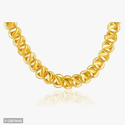 Shree Jutrade; Stylish and Exclusive Attractive Thin Rice link Pattern Design Golden Brass Chain Necklace Gold Plated Fashionable Jewellery For Women Girls Men Boys and Unisex-thumb5