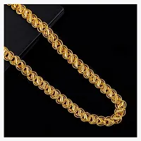 Shree Jutrade; Stylish and Exclusive Attractive Thin Rice link Pattern Design Golden Brass Chain Necklace Gold Plated Fashionable Jewellery For Women Girls Men Boys and Unisex-thumb1