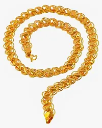 Shree Jutrade; Stylish and Exclusive Attractive Thin Rice link Pattern Design Golden Brass Chain Necklace Gold Plated Fashionable Jewellery For Women Girls Men Boys and Unisex-thumb2