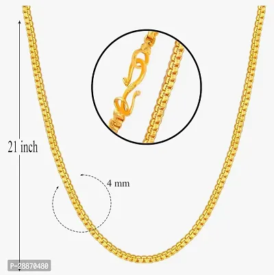 Shree Jutrade; Stylish and Exclusive Attractive Disco Pattern Design Golden Brass Chain Necklace Gold Plated Fashionable Jewellery For Women Girls Men Boys and Unisex-thumb5