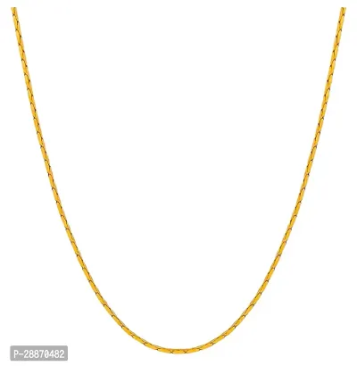 Shree Jutrade; Stylish and Exclusive Attractive Box Pattern Design Golden Brass Chain Necklace Gold Plated Fashionable Jewellery For Women Girls Men Boys and Unisex-thumb0