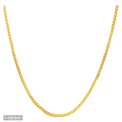 Shree Jutrade; Stylish and Exclusive Attractive Block Pattern Design Golden Brass Chain Necklace Gold Plated Fashionable Jewellery For Women Girls Men Boys and Unisex-thumb0