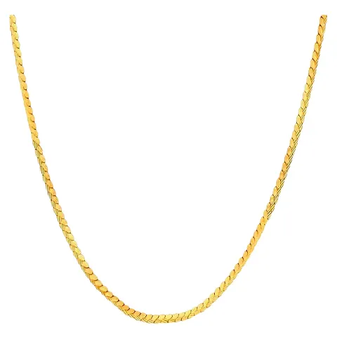 Shree Jutrade; Stylish and Exclusive Attractive Block Pattern Design Brass Chain Necklace Plated Fashionable Jewellery For Women Girls Men Boys and Unisex