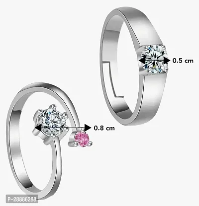 Shree Jutrade; Exclusive Elegant and Stylish Classy Silver Adjustable Couple Rings Pink Stone Fashionable Jewellery For Men Women Boys Girls Unisex-thumb5