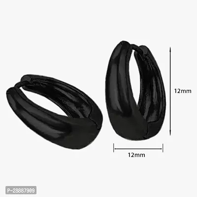 Shree Jutrade; Trending Black Kaju Design Bali Hinged Hoop Stainless Steel Studs Earrings Fashion Jewellery For Men Women Boys Girls Unisex-thumb4