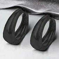 Shree Jutrade; Trending Black Kaju Design Bali Hinged Hoop Stainless Steel Studs Earrings Fashion Jewellery For Men Women Boys Girls Unisex-thumb2