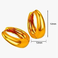Shree Jutrade; Trending Golden Kaju Design Bali Hinged Hoop Stainless Steel Studs Earrings Fashion Jewellery For Men Women Boys Girls Unisex-thumb1