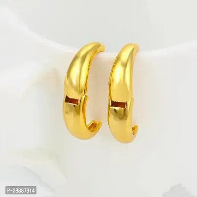 Shree Jutrade; Trending Golden Kaju Design Bali Hinged Hoop Stainless Steel Studs Earrings Fashion Jewellery For Men Women Boys Girls Unisex-thumb3