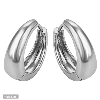 Shree Jutrade; Trending Silver Kaju Design Bali Hinged Hoop Stainless Steel Studs Earrings Fashion Jewellery For Men Women Boys Girls Unisex-thumb0