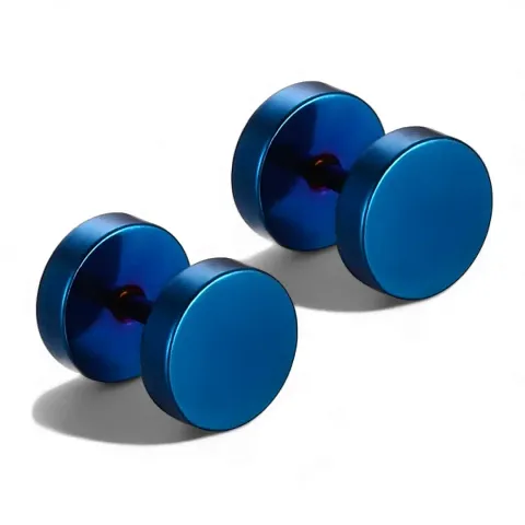 Shree Jutrade; Trendy Round Barbell Dumbbell Studs Earrings Screw Back Piercing Stainless Bali Fashion Jewellery For Men Women Boys Girls Unisex