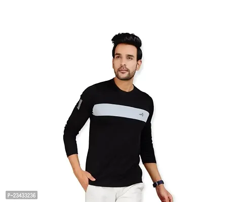 Yarendra Export Men's Regular Fit Round Neck Full Sleeved T-Shirt (XL, Black)