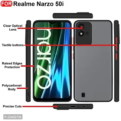 YARENDRA Export Mobile Back Cover Realme Narzo 50i D(Black)-thumb2