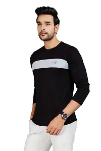 Yarendra Export Men's Regular Fit Round Neck Full Sleeved T-Shirt (L, Black)-thumb2
