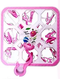 Yarendra Export Hanger Folding 360 Degree Revolving with 24 Clips (Pink)-thumb1