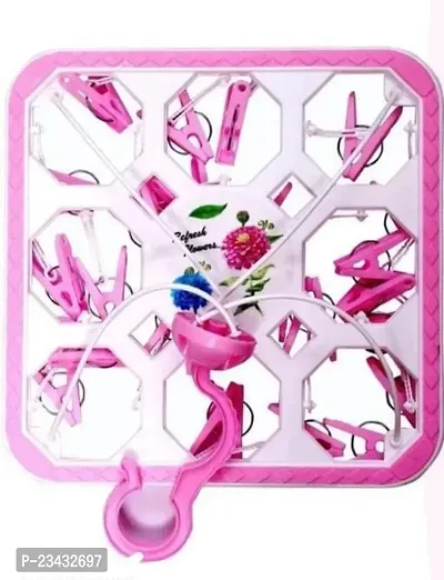 Yarendra Export Hanger Folding 360 Degree Revolving with 24 Clips (Pink)-thumb2