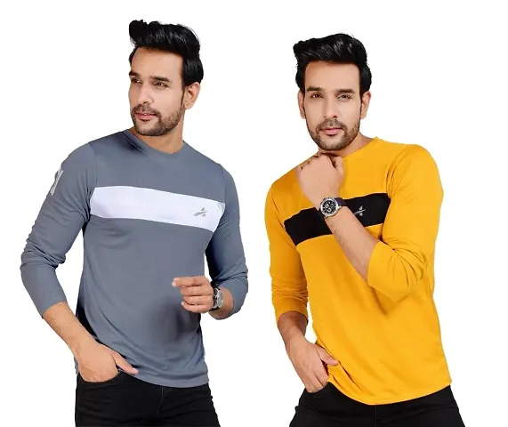 YARENDRA Export Regular Fit Polyester Men's T-Shirt (Pack of 2)