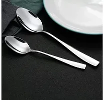 Yarendra Export Stainless Steel Dinner Spoon/Table Spoon Set Length Spoon Set, 16.6cm, Spoon Set of 12 (Medium, Set of 12)-thumb2