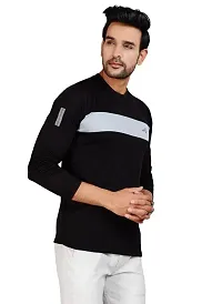 Yarendra Export Men's Regular Fit Round Neck Full Sleeved T-Shirt (L, Black)-thumb3