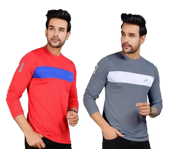 Yarendra Export Regular Fit Polyester Tshirt for Men's (Pack of 2)