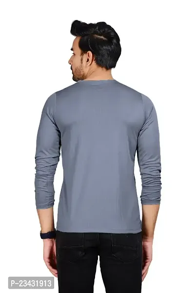 Yarendra Export Men's Regular Fit Round Neck Full Sleeved T-Shirt (XL, Grey)-thumb2