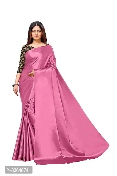 FABMORA Women's Woven silk Saree With Blouse Piece (SATIN_MATKA_PARENT_ONION)