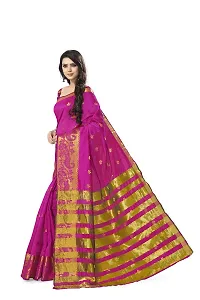 Fashioncraft Womens Kanchipuram Cotton Silk Saree With Blouse Piece (SU-FLOWER-PINK_Pink)-thumb1