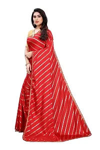 FABMORA Women's Woven Dola Silk Saree With Blouse Piece (DOLA-LEHERIYA-FOIL-RED_Red)-thumb1