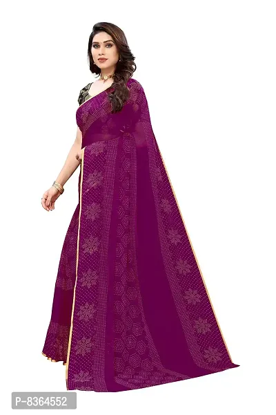 Fabmora Women's Woven Pure Chiffon Saree With Blouse Piece (sarees-chiffon-ladoo-wine_wine)-thumb3