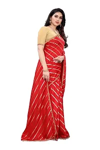 FABMORA Women's Woven Dola Silk Saree With Blouse Piece (DOLA-LEHERIYA-FOIL-RED_Red)-thumb2