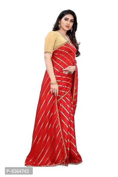 FABMORA Women's Woven Dola Silk Saree With Blouse Piece (DOLA-LEHERIYA-FOIL-RED_Red)-thumb3