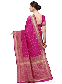 FABMORA Women's Banarasi Silk Blend Saree With Blouse Piece (banarasi_silk_saree_pink_Pink)-thumb4