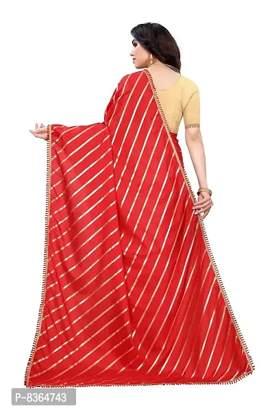 FABMORA Women's Woven Dola Silk Saree With Blouse Piece (DOLA-LEHERIYA-FOIL-RED_Red)-thumb4