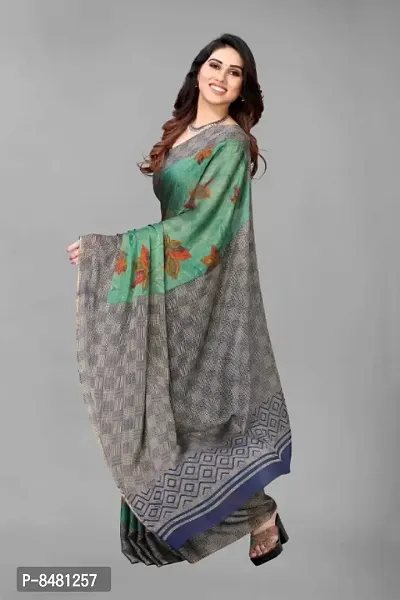 Silk chiffon daily wear saree with black raw silk blouse