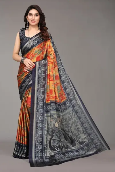 Daily Wear Chiffon Printed Sarees With Blouse Piece