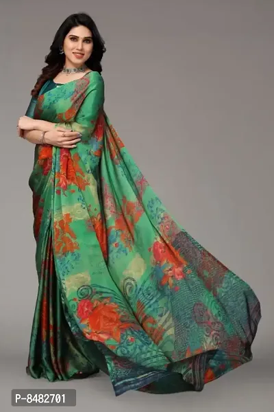 Beautiful Chiffon Printed Saree with Blouse Piece For Women-thumb5