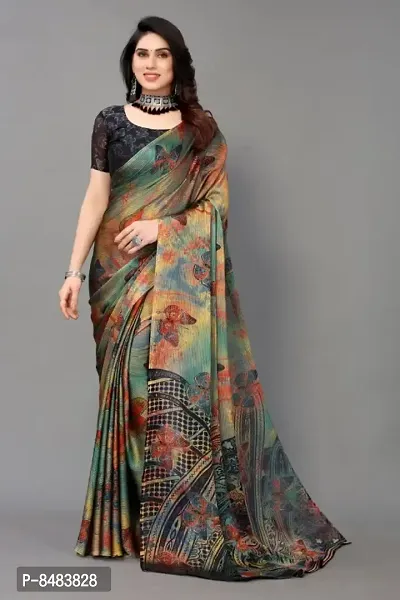 Printed, Floral Print Daily Wear Chiffon Saree-thumb0