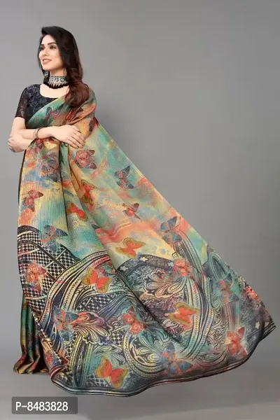 Printed, Floral Print Daily Wear Chiffon Saree-thumb4